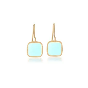 Vama | Inaya Earrings | Metal-Sterling Silver | Stone-Aqua Chalcedony | Finish-Shiny