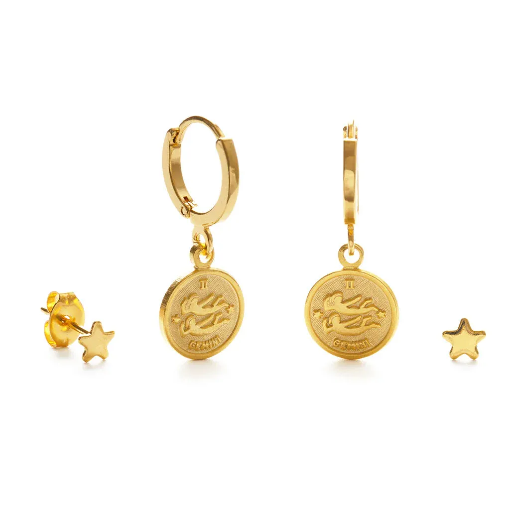 Zodiac Huggie Hoop & Stud Earrings